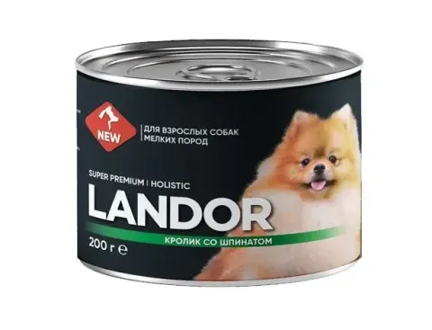 Landor Dog с кроликом и шпинатом для мелких пород
