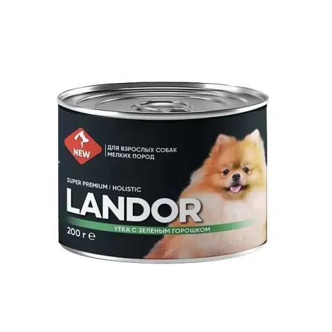 Landor Dog консервы с уткой и зелёным горошком