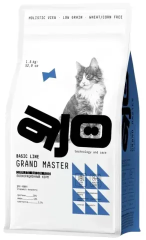 AJO Cat Grand Master для кошек старшего возраста с курицей