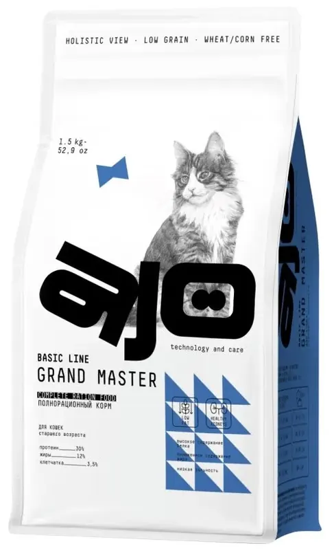 AJO Cat Grand Master для кошек старшего возраста с курицей