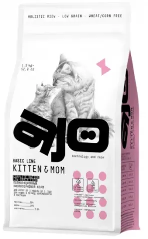 AJO Cat Kitten & Mom с курицей и индейкой