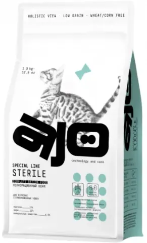AJO Cat Sterile с курицей и индейкой