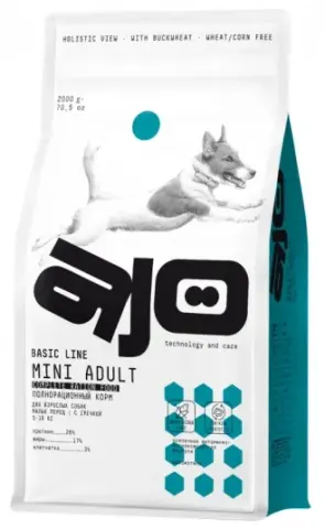 AJO Dog Mini Adult с курицей, свининой и гречкой