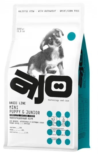 AJO Dog Mini Puppy & Junior с курицей и гречкой