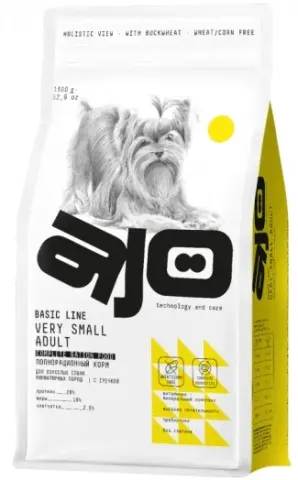 AJO Dog Very Small Adult с гречкой для мини-пород