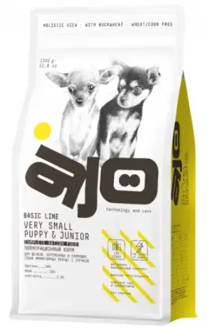 AJO Dog Very Small Puppy & Junior с гречкой для щенков мини-пород