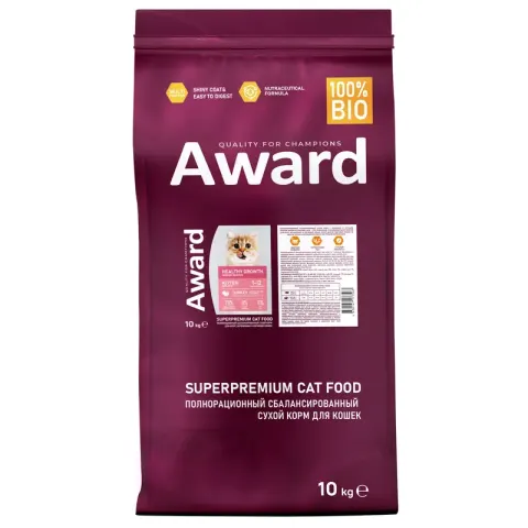Award Healthy Growth для котят с индейкой и курицей