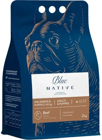 Blue Native Holistic Beef для щенков малых пород с говядиной