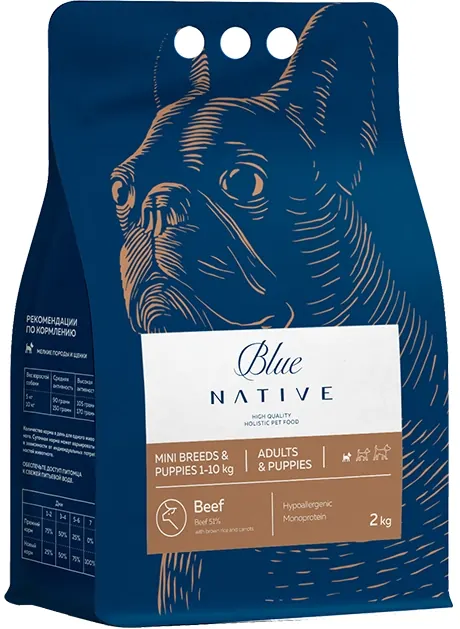 Blue Native Holistic Beef для щенков малых пород с говядиной