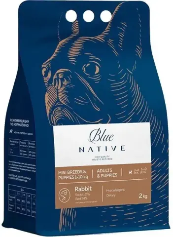 Blue Native Holistic Rabbit для щенков мелких пород с кроликом