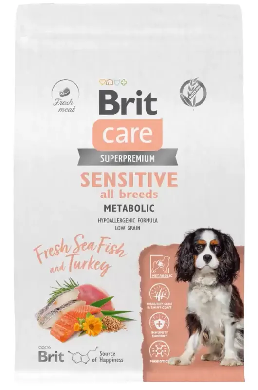 Brit Care Metabolic для собак с морской рыбой и индейкой