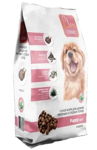 Clan Classic Puppy 30/17 с индейкой для щенков средних и крупных пород