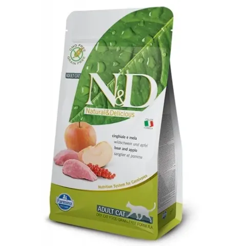 Farmina N&D Grain Free Adult с кабаном и яблоком