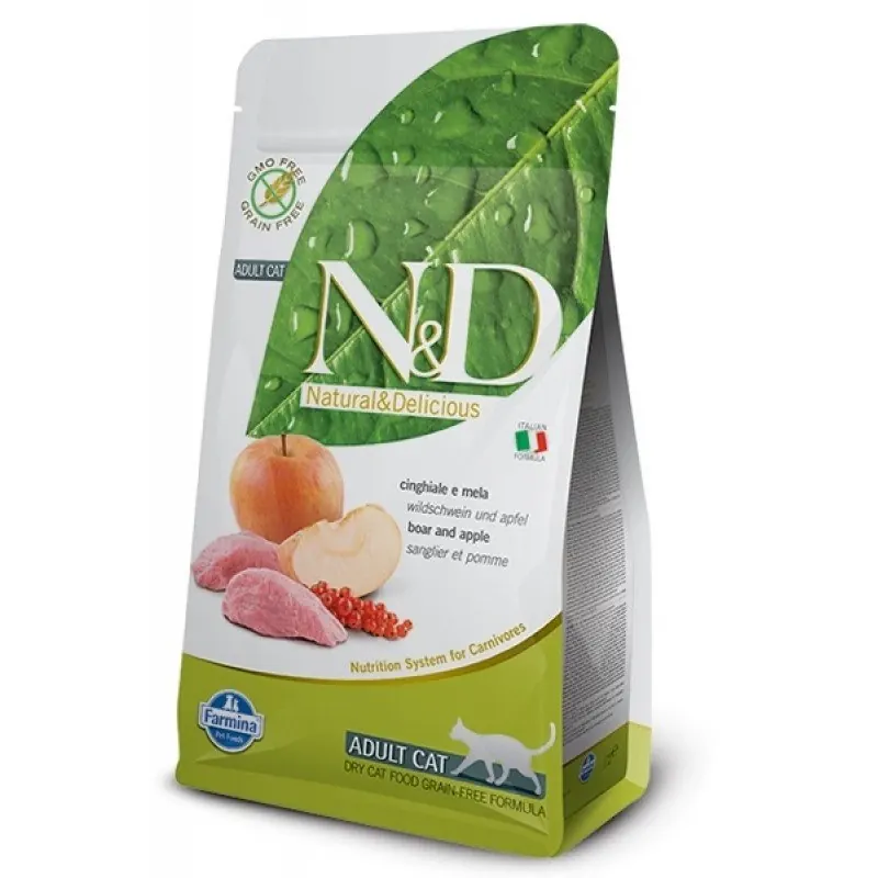 Farmina N&D Grain Free Adult с кабаном и яблоком