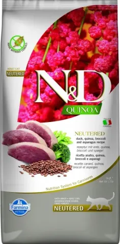 Farmina N&D Quinoa Cat Neutered с уткой и киноа