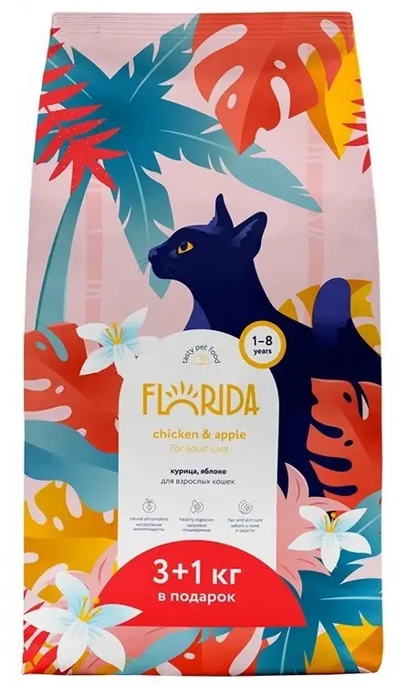 Florida для кошек с курицей и яблоком