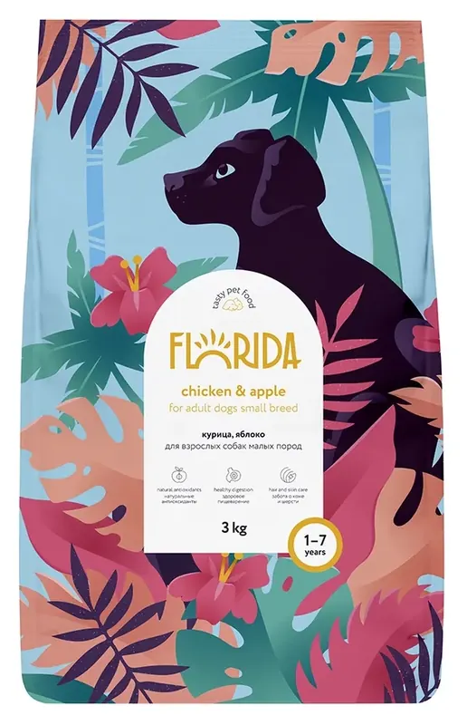 Florida для собак малых пород с курицей и яблоком