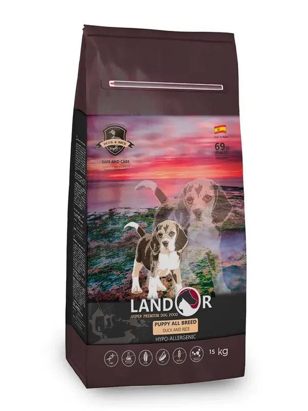 Landor Puppy с уткой и рисом для щенков