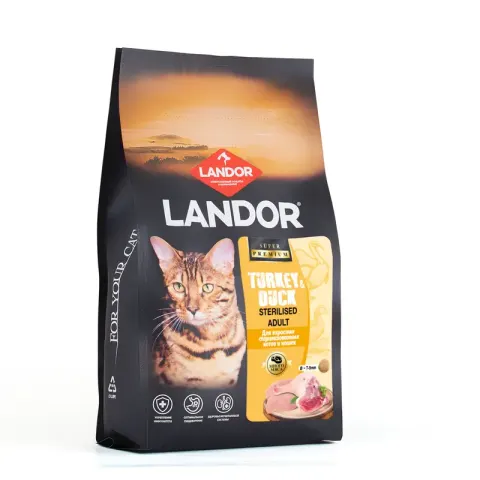 Landor Sterilised Adult Cat с индейкой и уткой