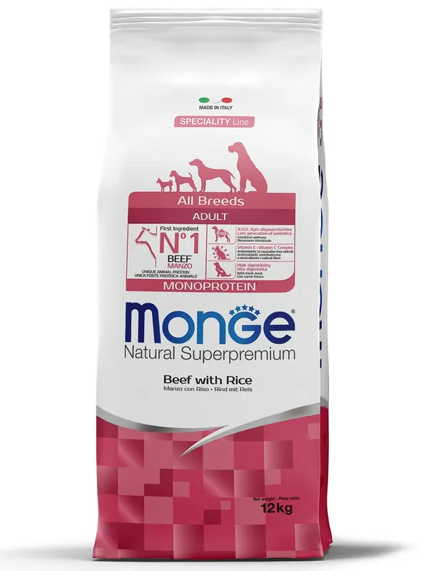 Monge Mono Beef and Rice для взрослых собак