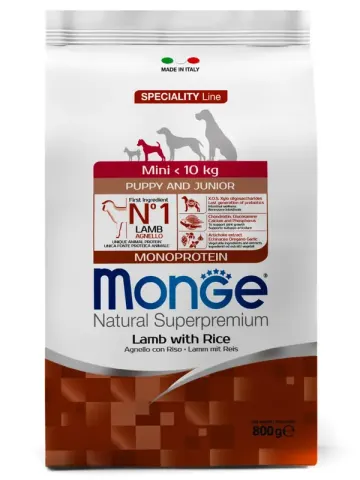 Monge Speciality Mono Mini для щенков с ягнёнком и рисом