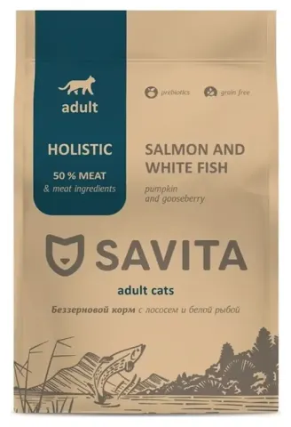 Savita Holistic Adult с лососем и белой рыбой