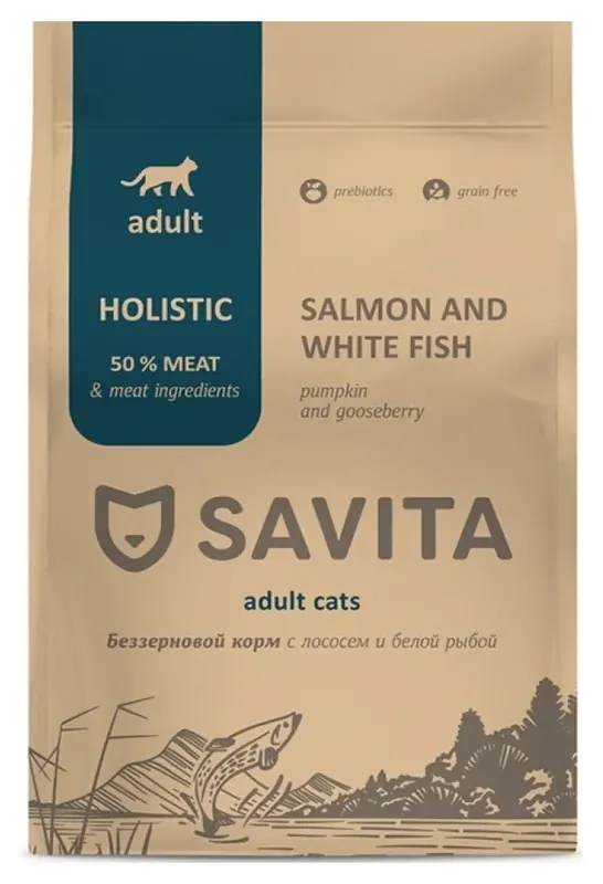 Savita Holistic Adult с лососем и белой рыбой