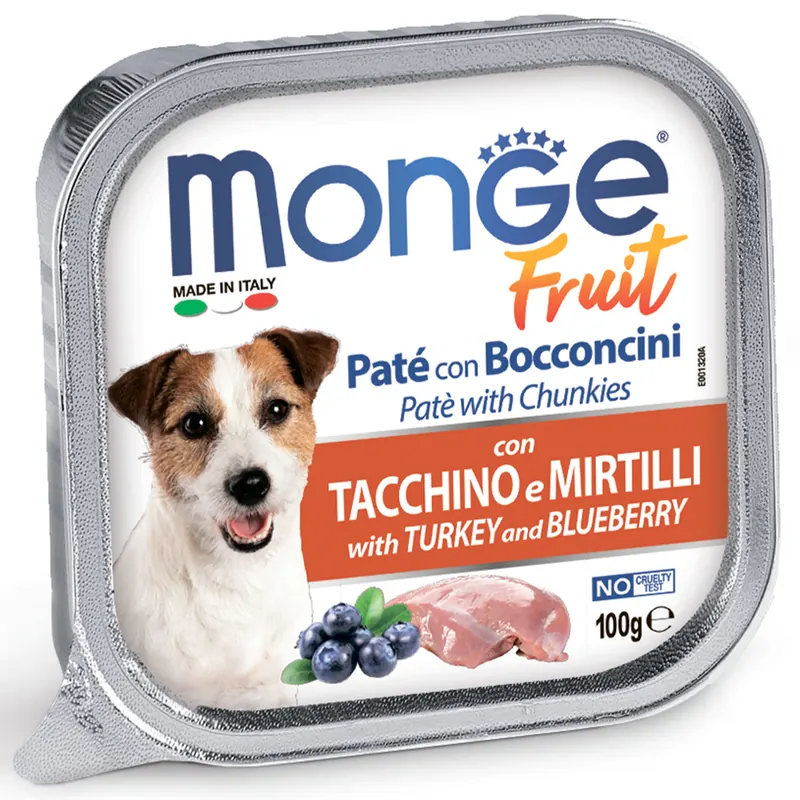 Monge Dog Fruit паштет с индейкой и черникой