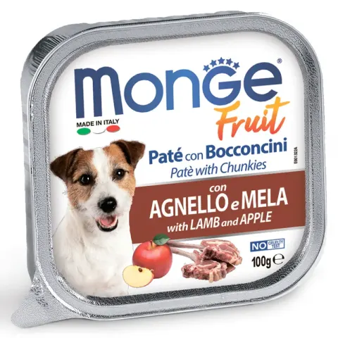 Monge Dog Fruit паштет с ягнёнком и яблоком