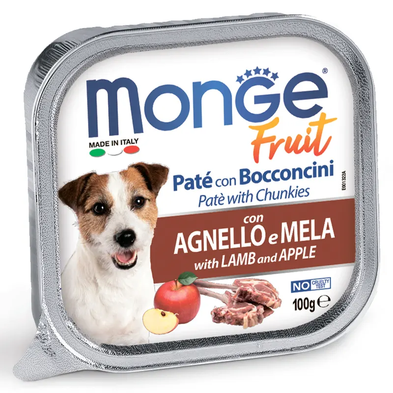 Monge Dog Fruit паштет с ягнёнком и яблоком