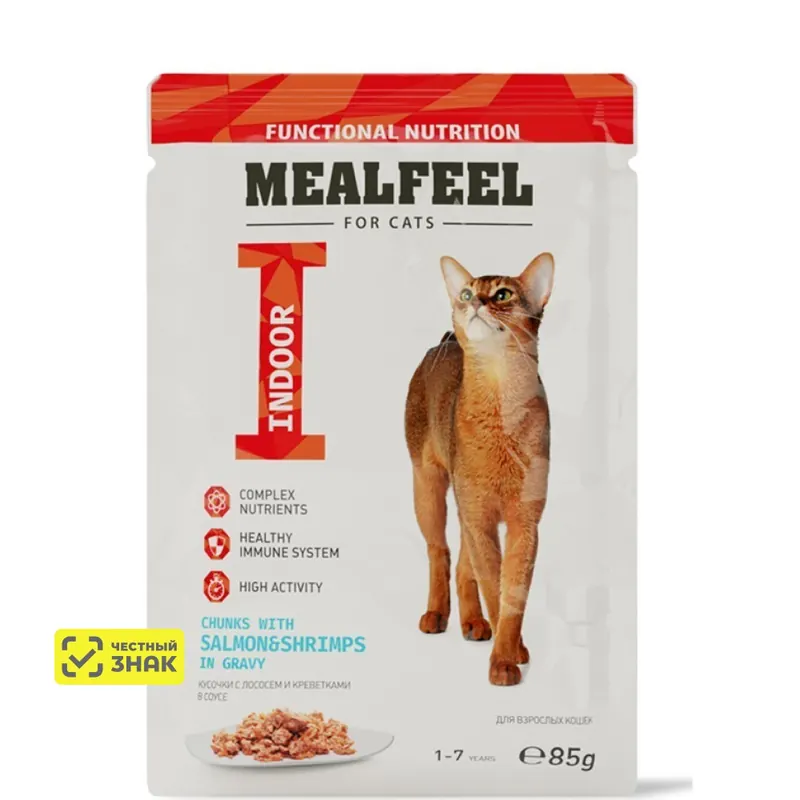 Mealfeel Indoor влажный корм с лососем и креветками