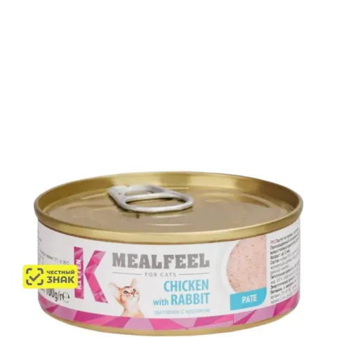 Mealfeel Kitten паштет из курицы с кроликом для котят