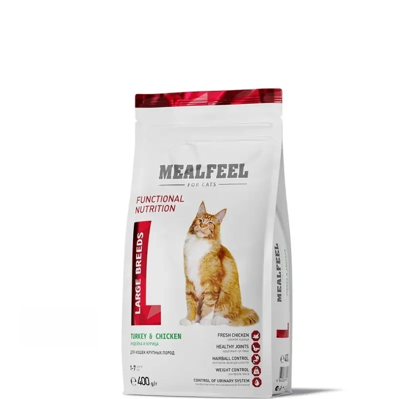 Mealfeel Large Breeds с индейкой и курицей для кошек
