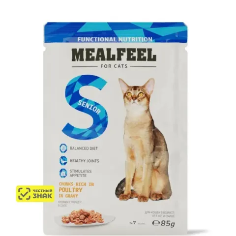 Mealfeel Senior с домашней птицей для кошек 7+