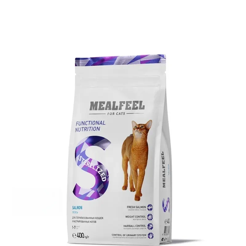 Mealfeel Sterilized с лососем для стерилизованных кошек
