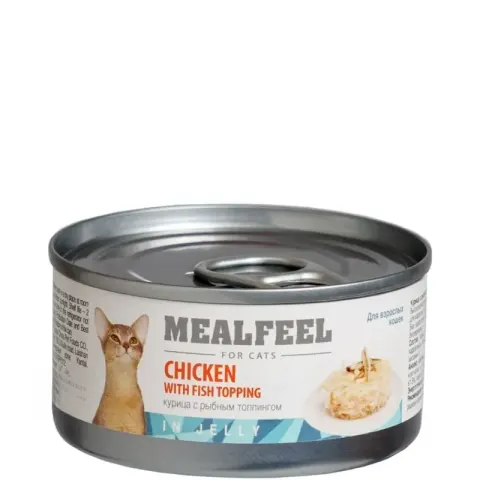 Mealfeel влажный корм для кошек с курицей и рыбным топпингом