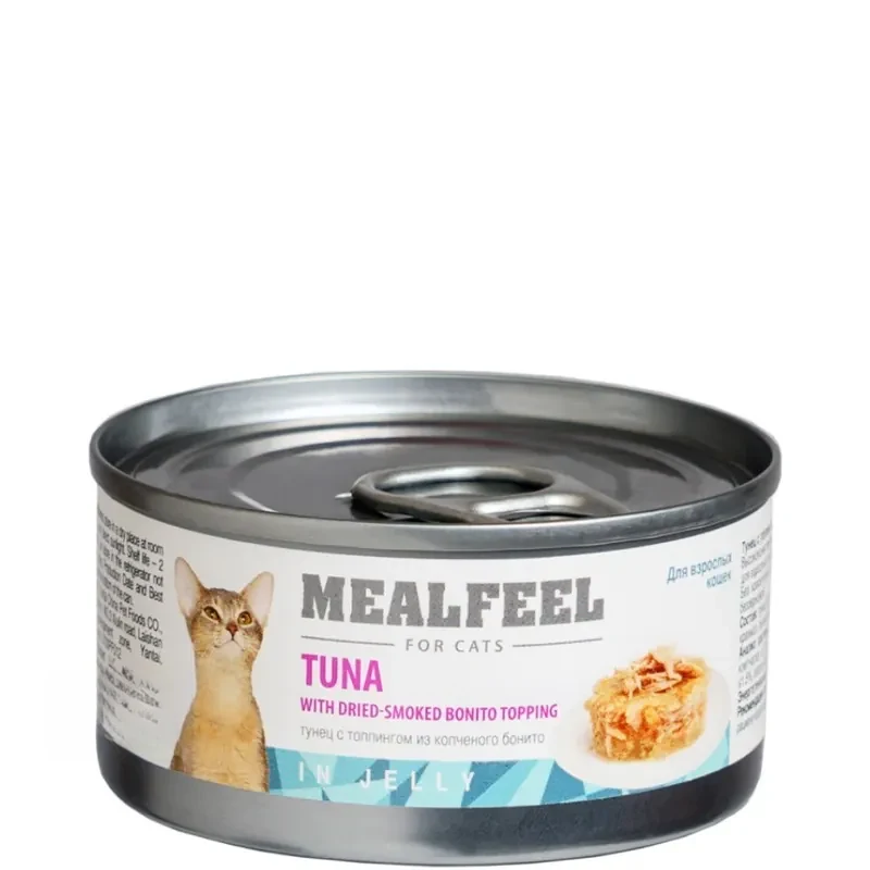 Mealfeel тунец с копчёным бонито в желе для кошек