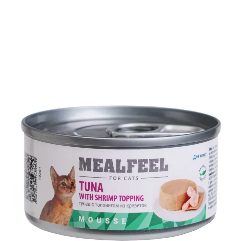 Mealfeel мусс из тунца с креветкой для котят