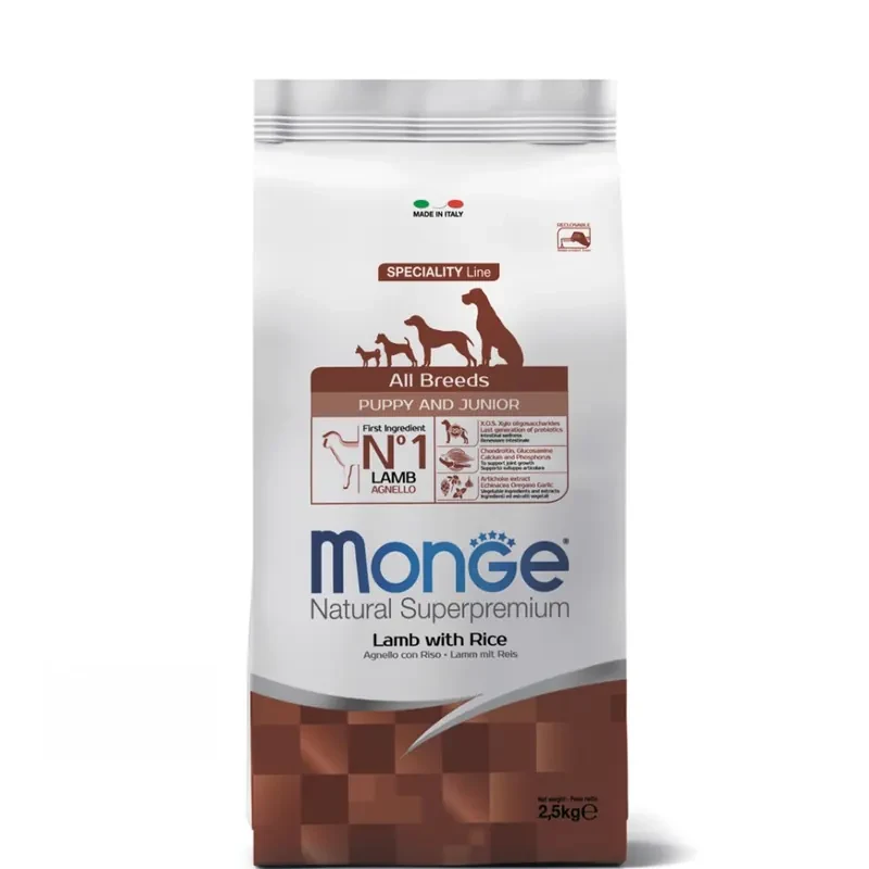 Monge Puppy and Junior с ягнёнком и рисом