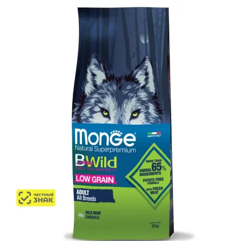 Monge BWild Adult Low Grain с диким кабаном