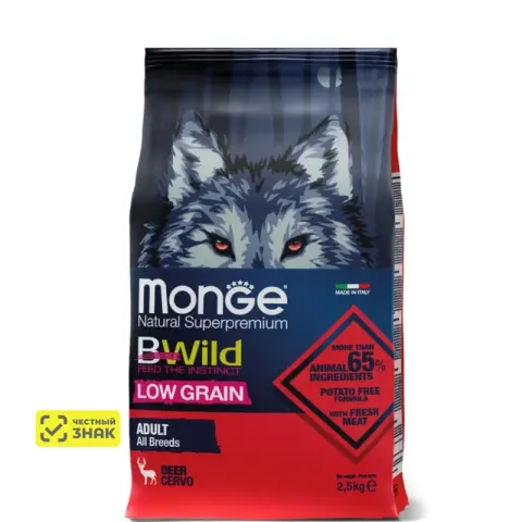 Monge BWild Dog Adult Deer Low Grain с олениной