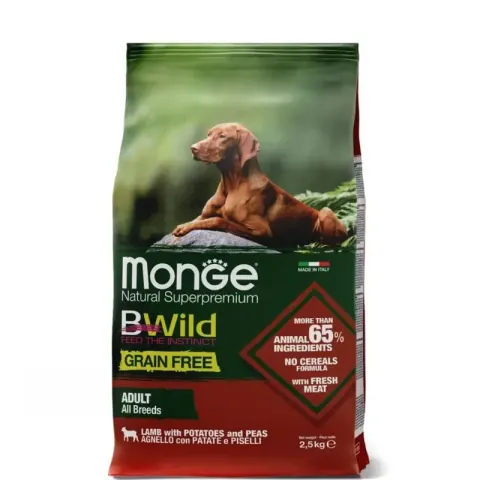 Monge BWild Grain Free с ягнёнком и горохом