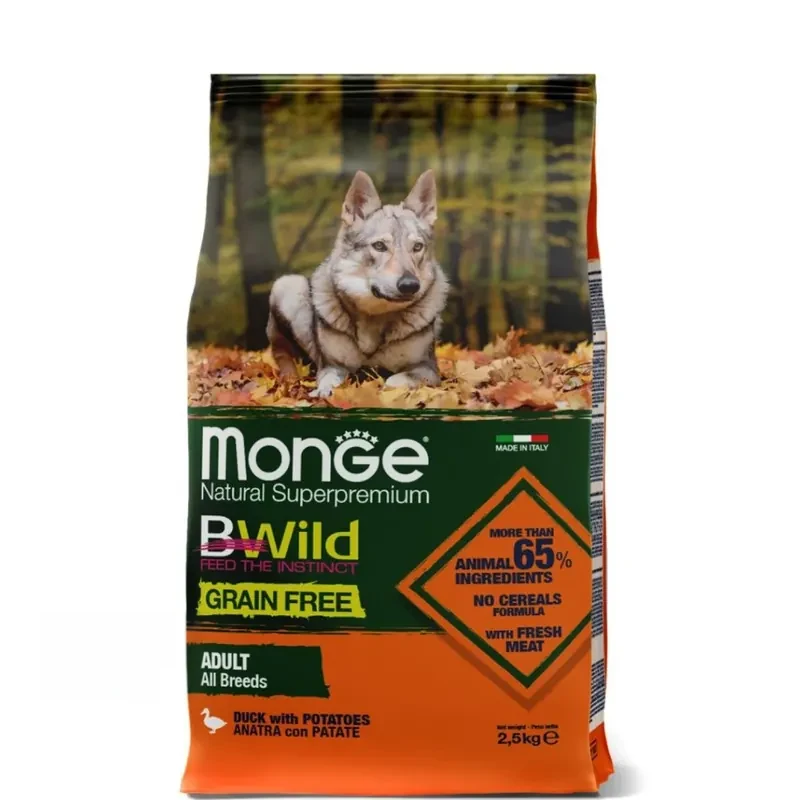Monge BWild Grain Free с уткой и картофелем
