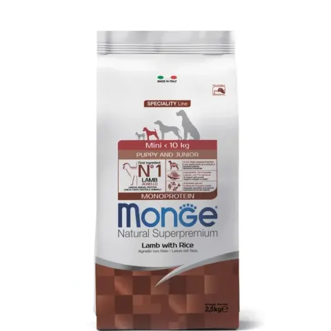 Monge Mini Puppy and Junior с ягнёнком и рисом