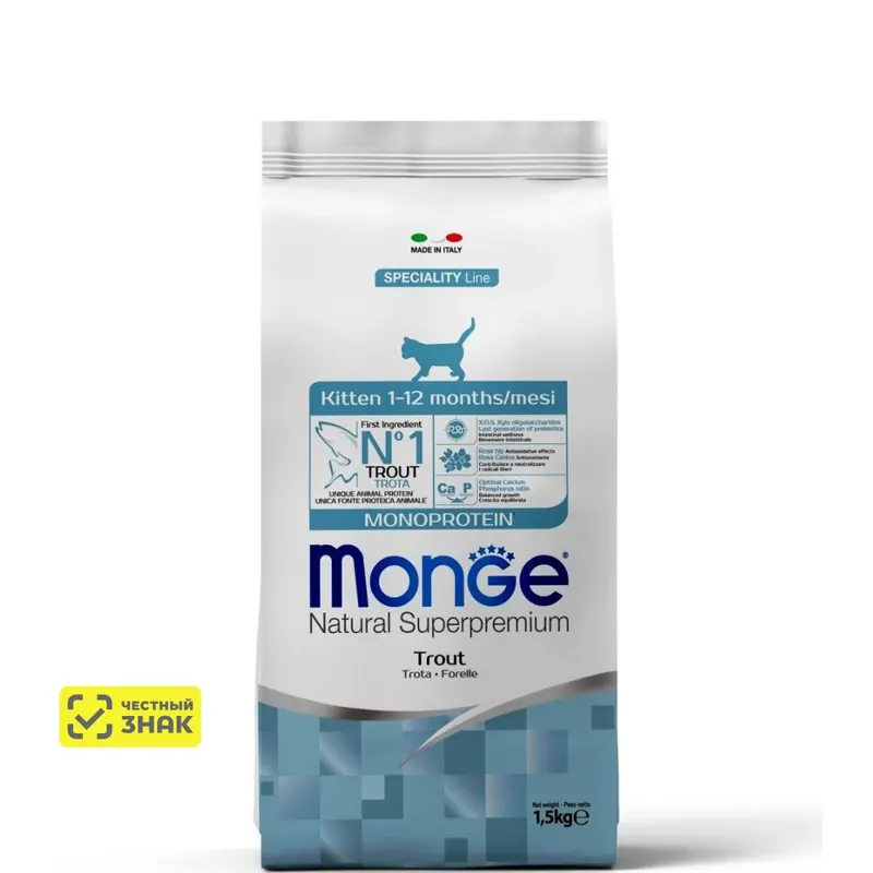 Monge Monoprotein Kitten с форелью для котят