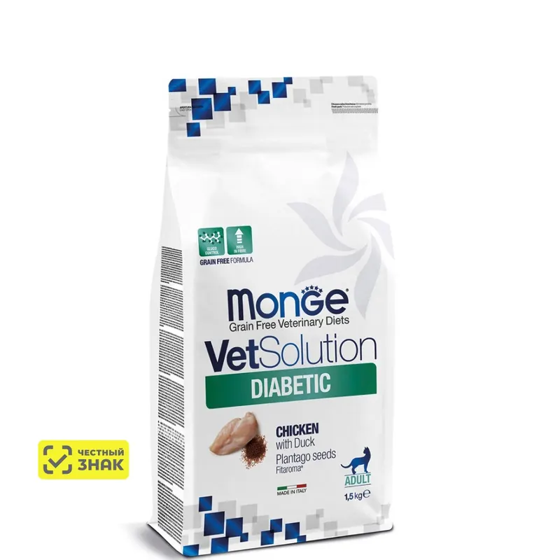Monge VetSolution Cat Diabetic при диабете и лишнем весе