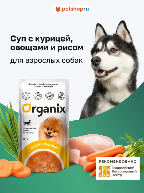 Organix Суп для взрослых собак с курицей и рисом