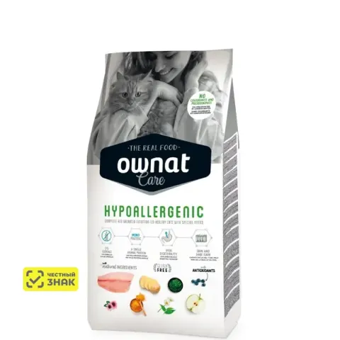 Ownat Adult Care Hypoallergenic с рыбой для кошек