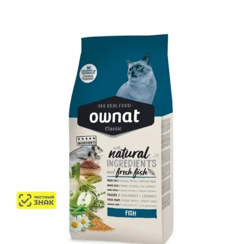Ownat Adult Classic с рыбой для кошек 1–6 лет