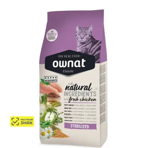 Ownat Adult Sterilized Classic с курицей для стерилизованных кошек